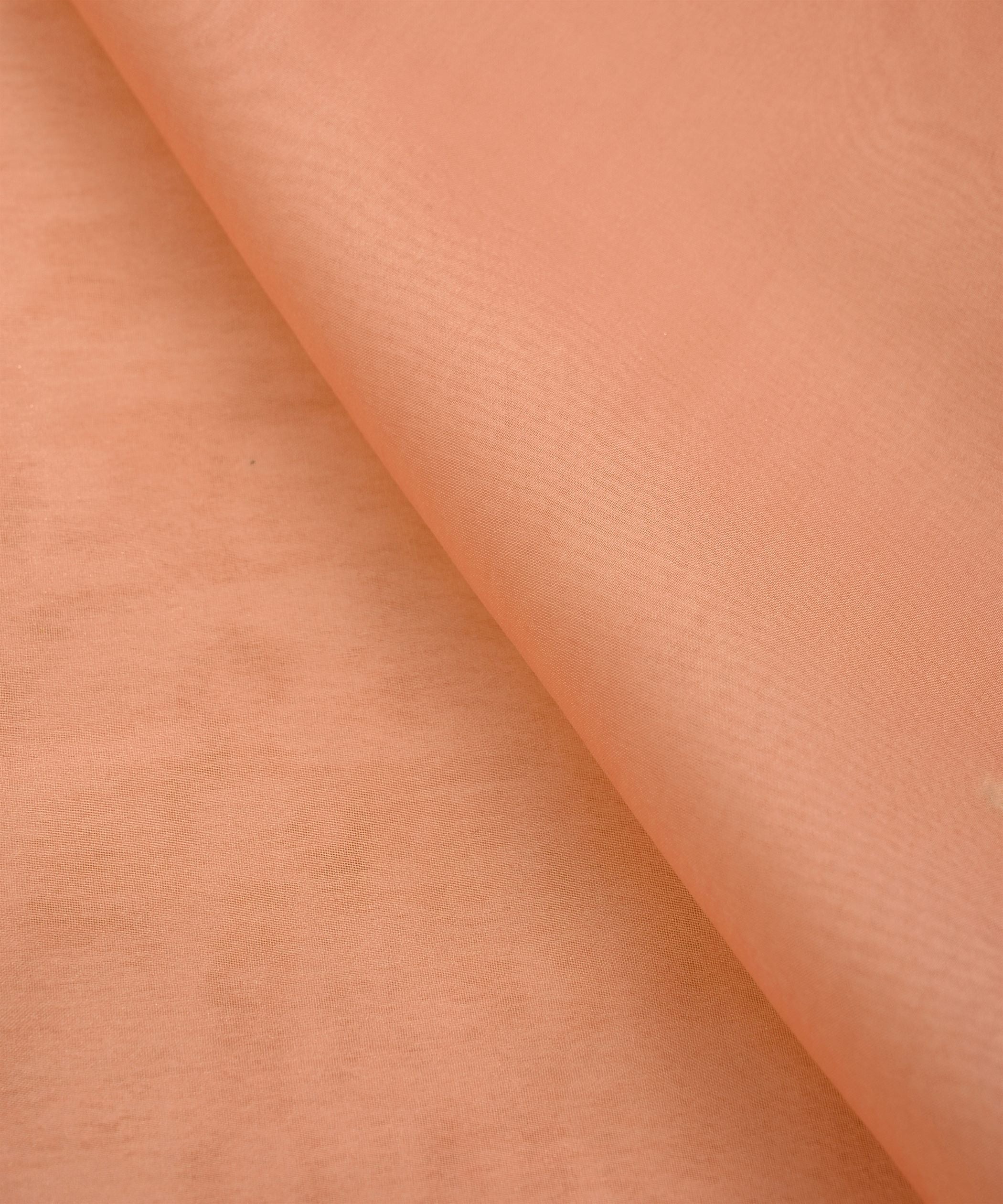 Soft Peach Plain Dyed Organza Fabric