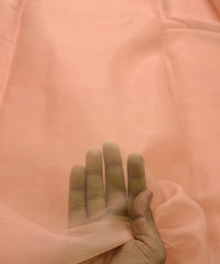 Soft Peach Plain Dyed Organza Fabric