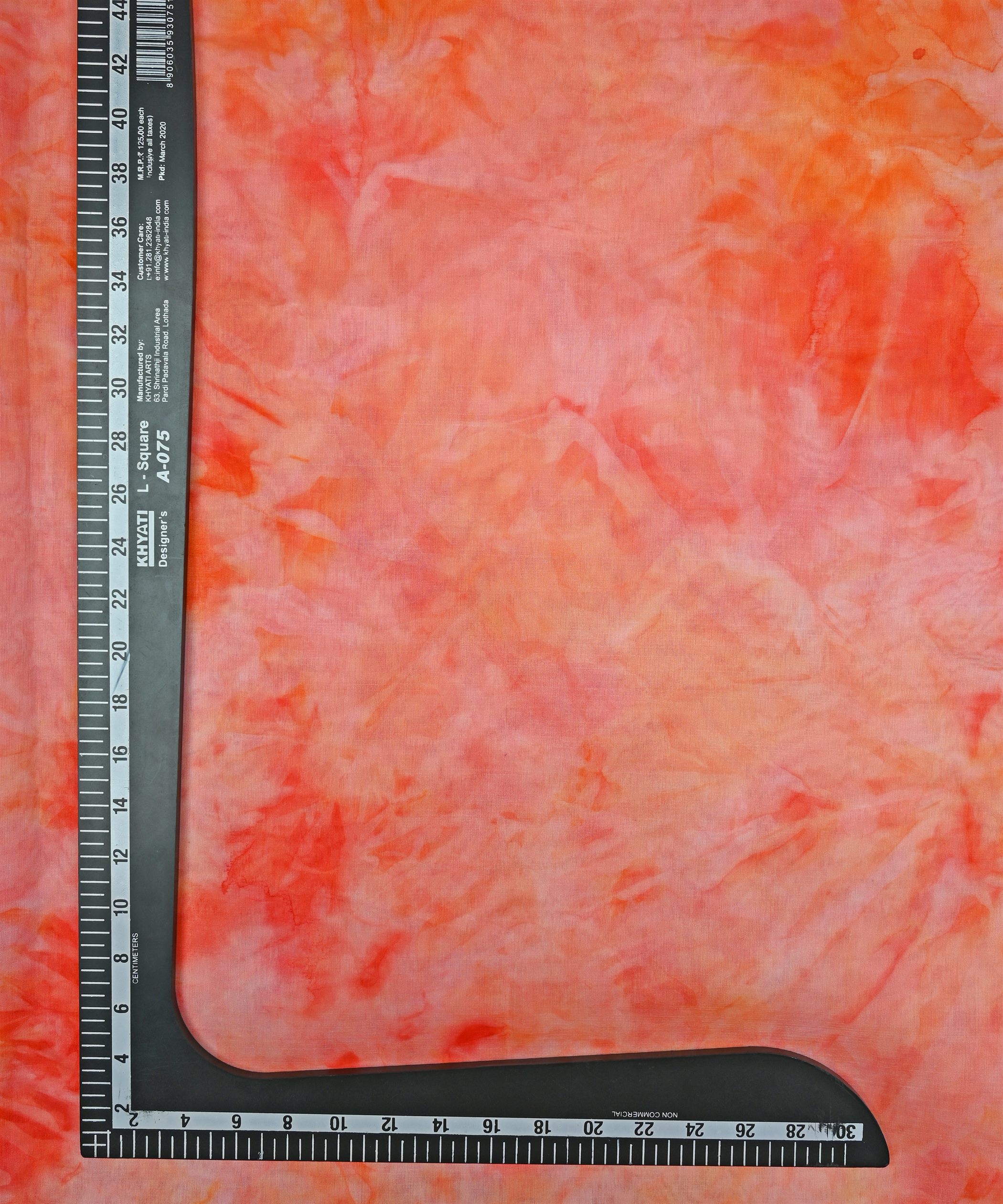 Orange & Red Tie and Dye Organza Fabric