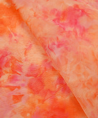 Pink & Orange Tie and Dye Organza Fabric