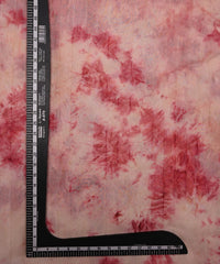 Coral Pink Tie and Dye Organza Fabric with Fur Lining