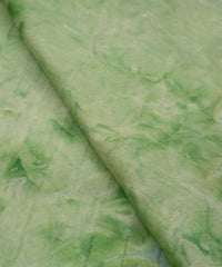 Green Tie and Dye Organza Fabric with Fur Lining