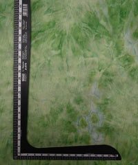Green Tie and Dye Organza Fabric with Fur Lining