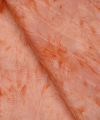 Orange Tie and Dye Organza Fabric with Fur Lining