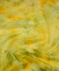 Yellow & Pista Green Tie and Dye Organza Fabric