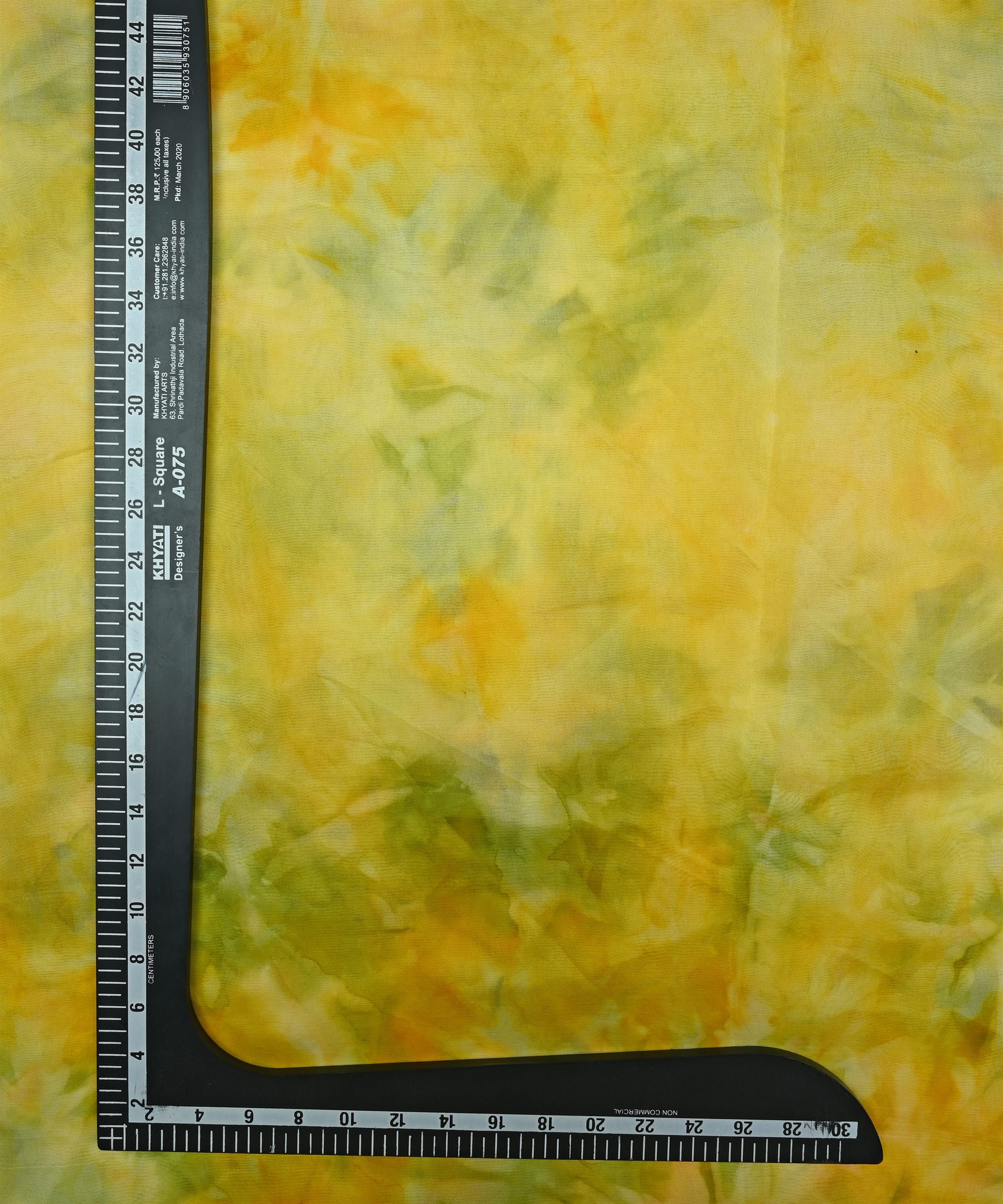 Yellow & Pista Green Tie and Dye Organza Fabric