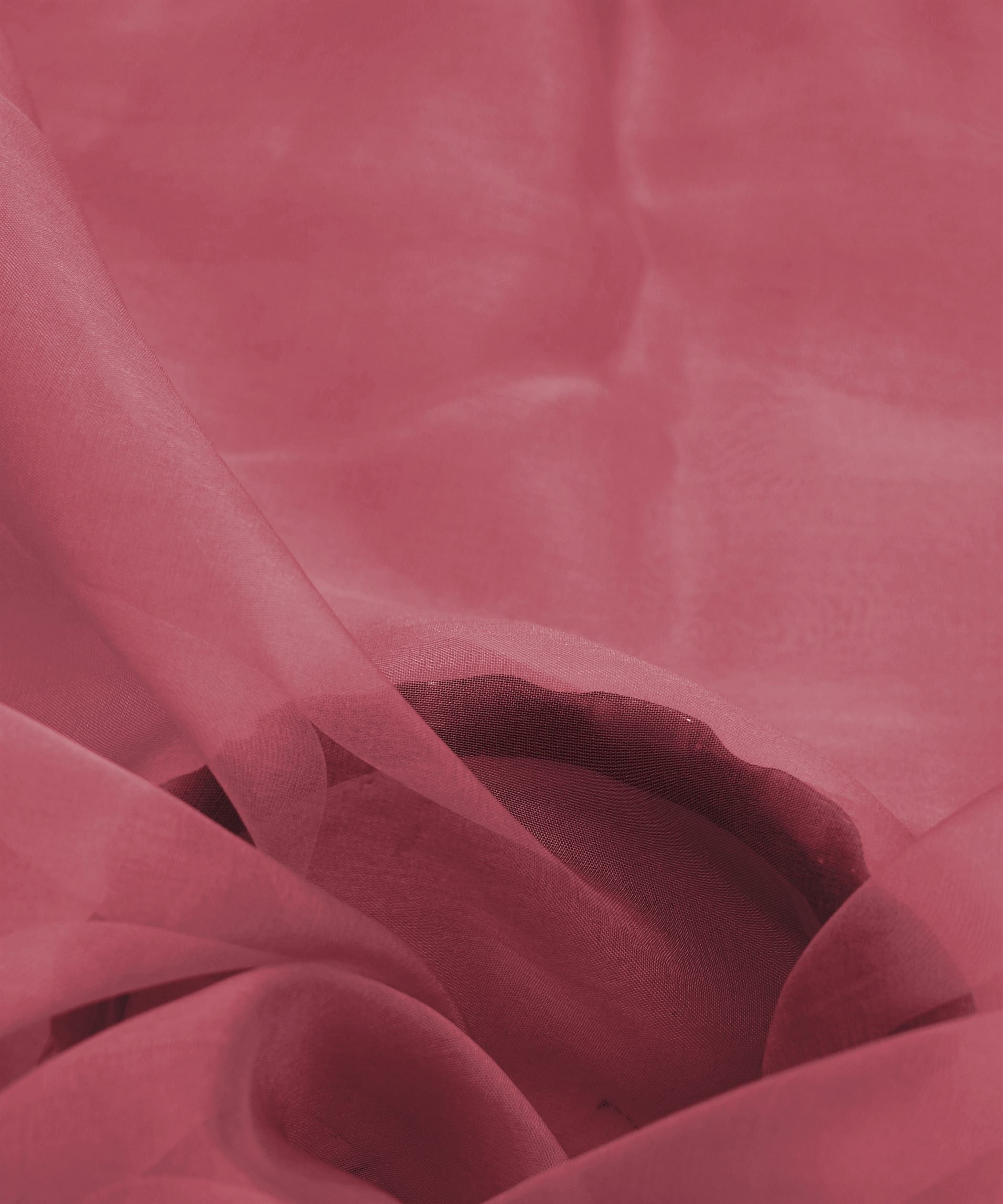 Wild Rose Pink Plain Dyed Organza Fabric