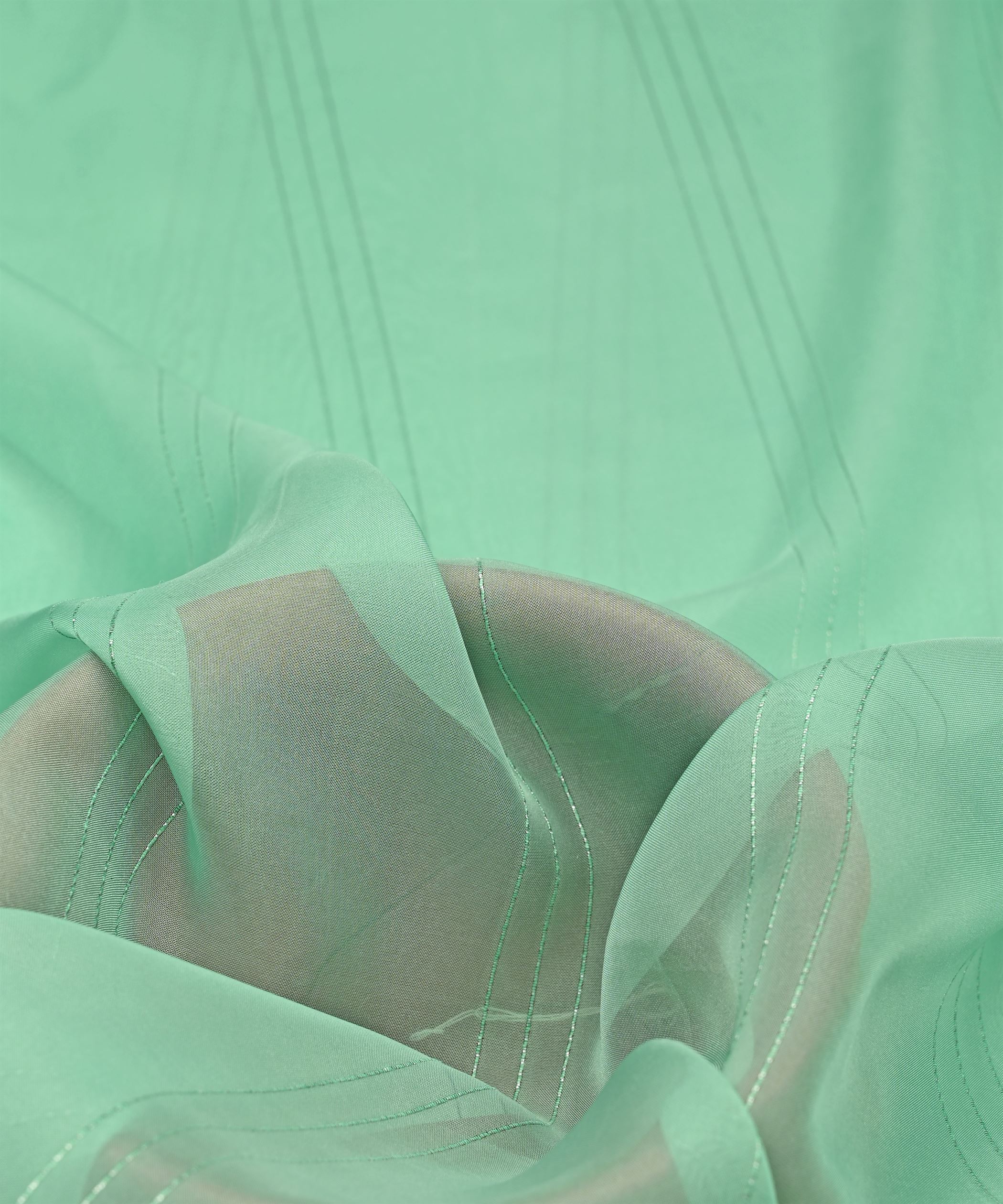 Aqua Green Organza fabric with Lining