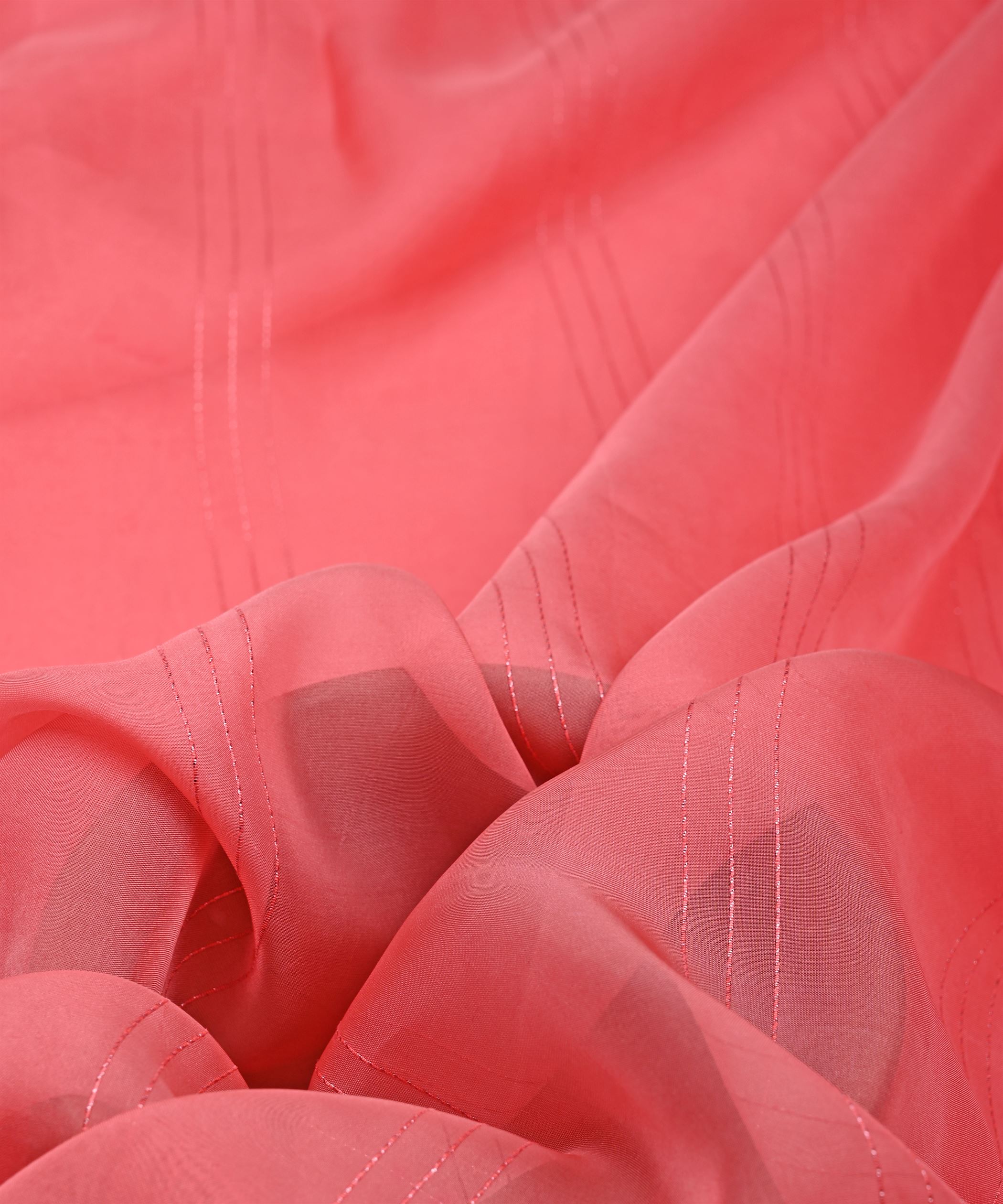 Baby Pink Organza fabric with Lining