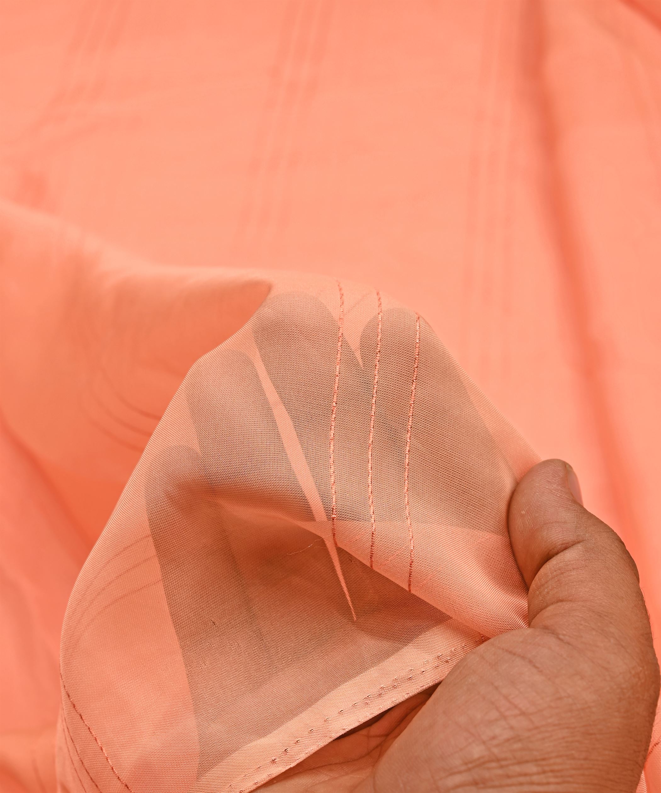 Peach Organza fabric with Lining