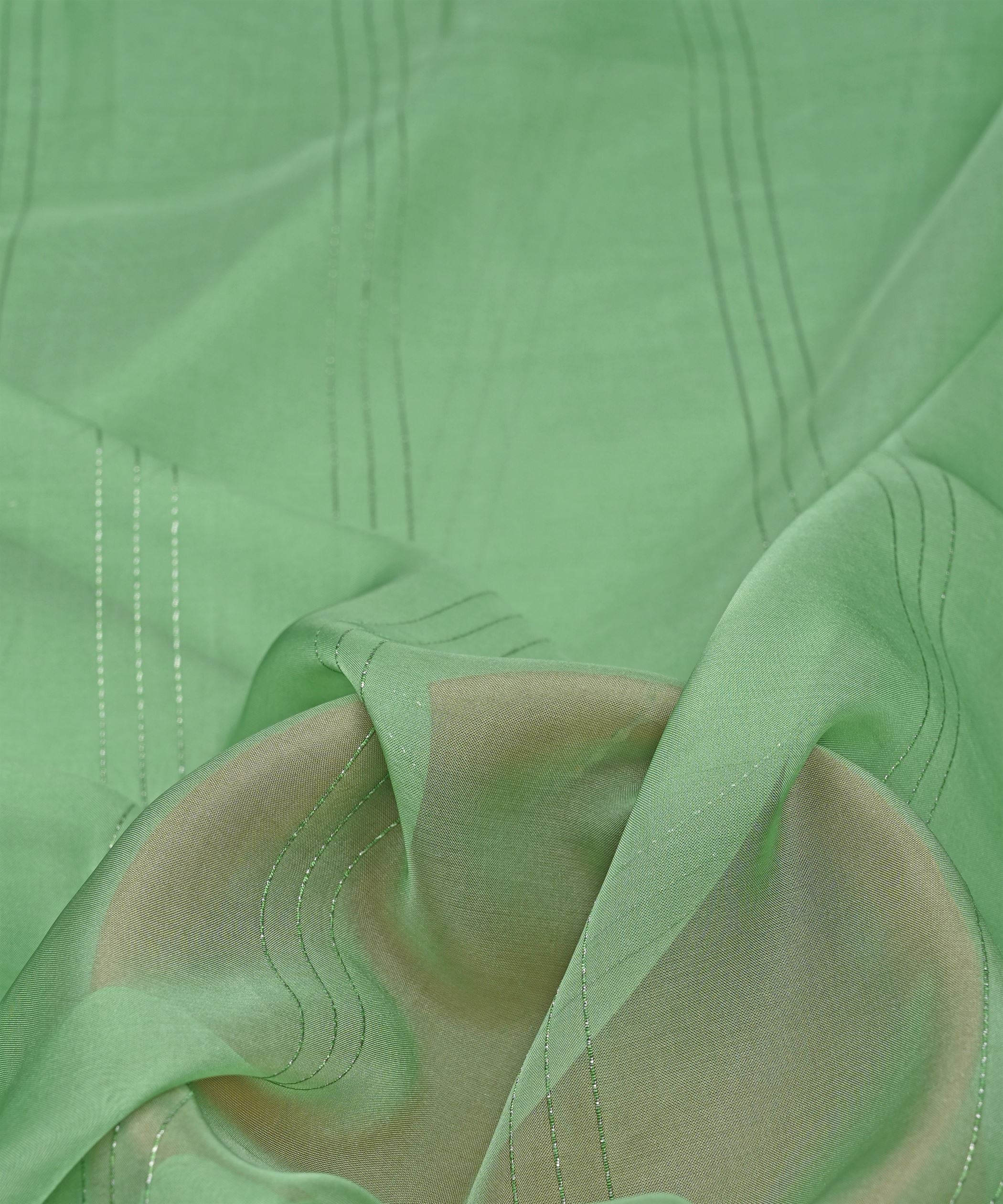 Sea Green Organza fabric with Lining