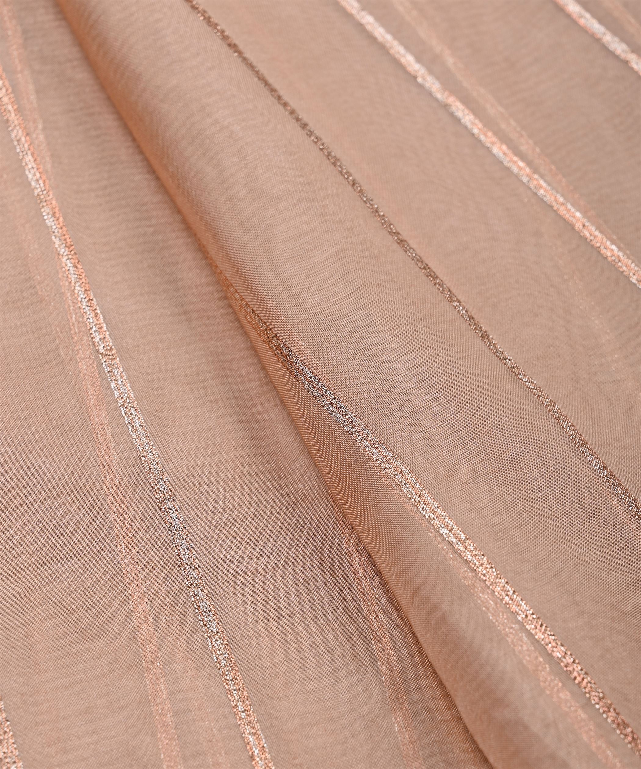Powder Pink Organza fabric with silver Lining