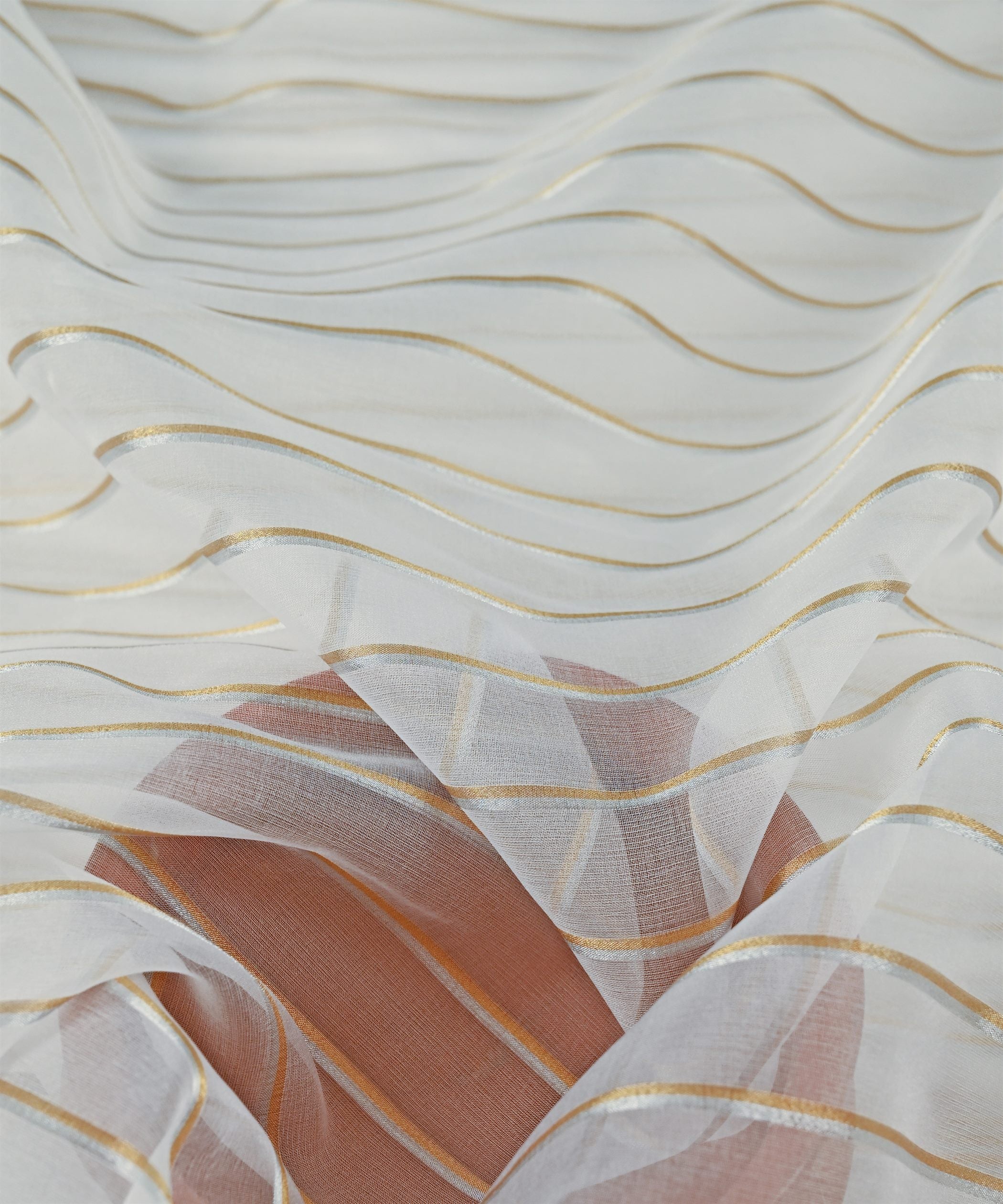 Organza Dyeable Fabric with Silver & Gold Zari-2