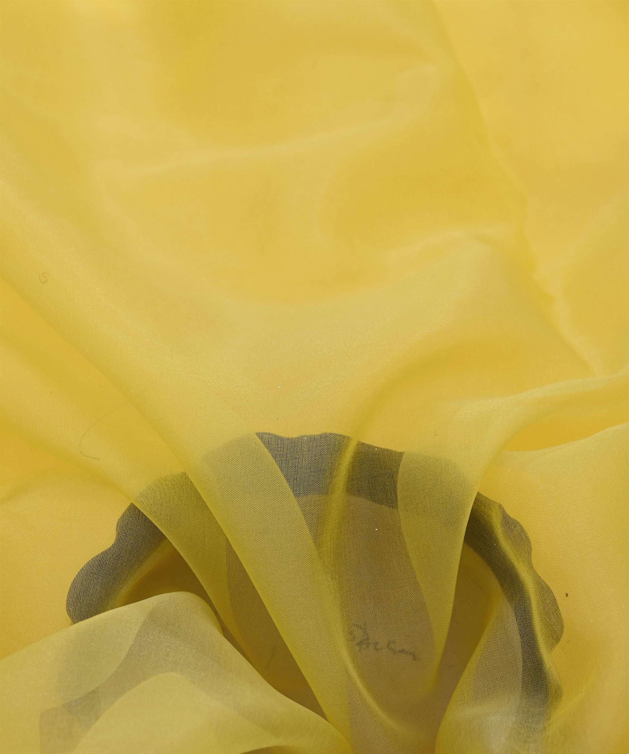 Yellow Plain Dyed Organza Fabric