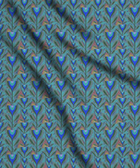 Peacock Blue Egyptian Floral Print