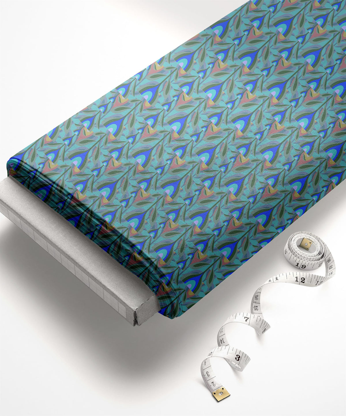 Peacock Blue Egyptian Floral Print