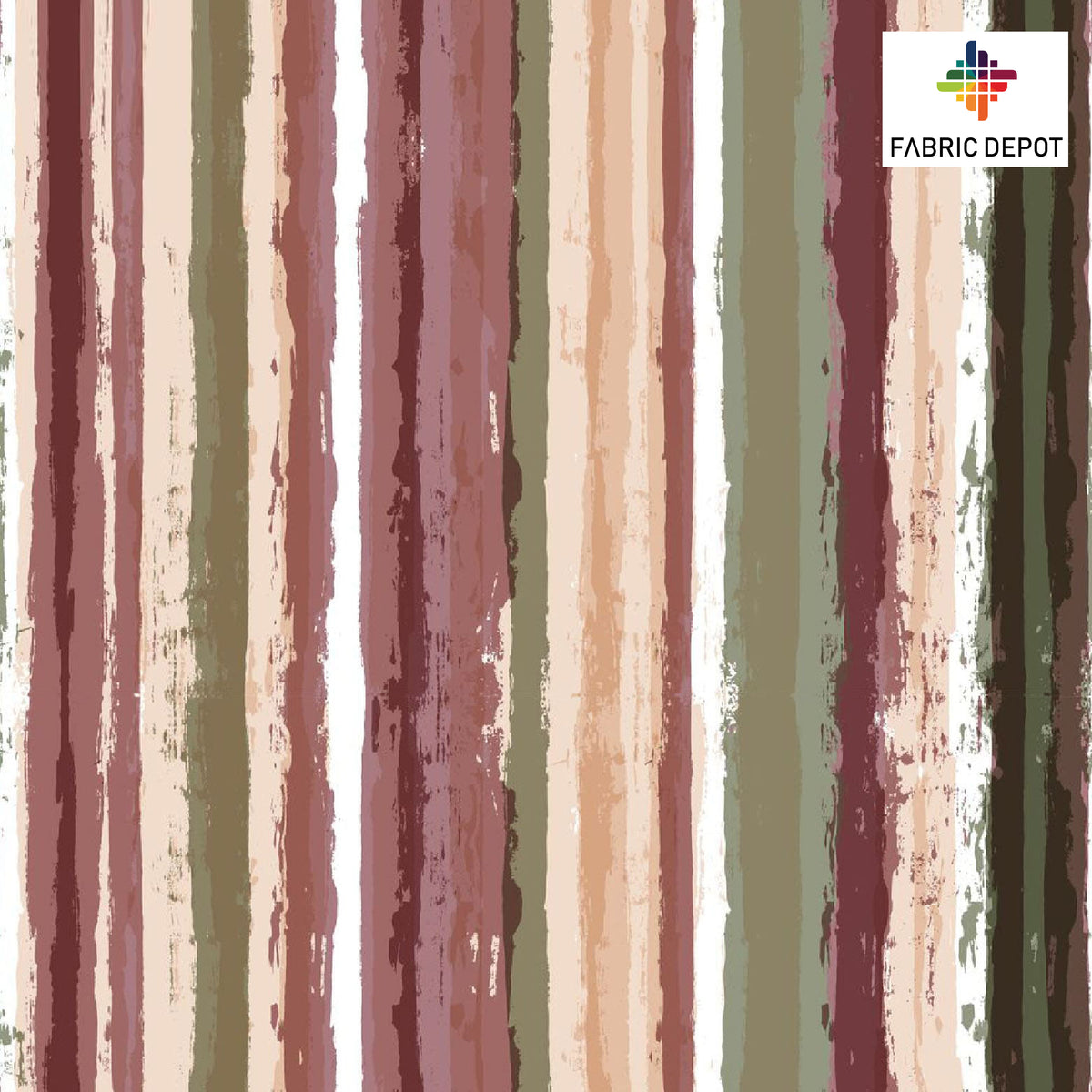 Pink Olive Textured Striped Print