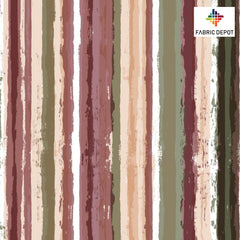 Pink Olive Textured Striped Print