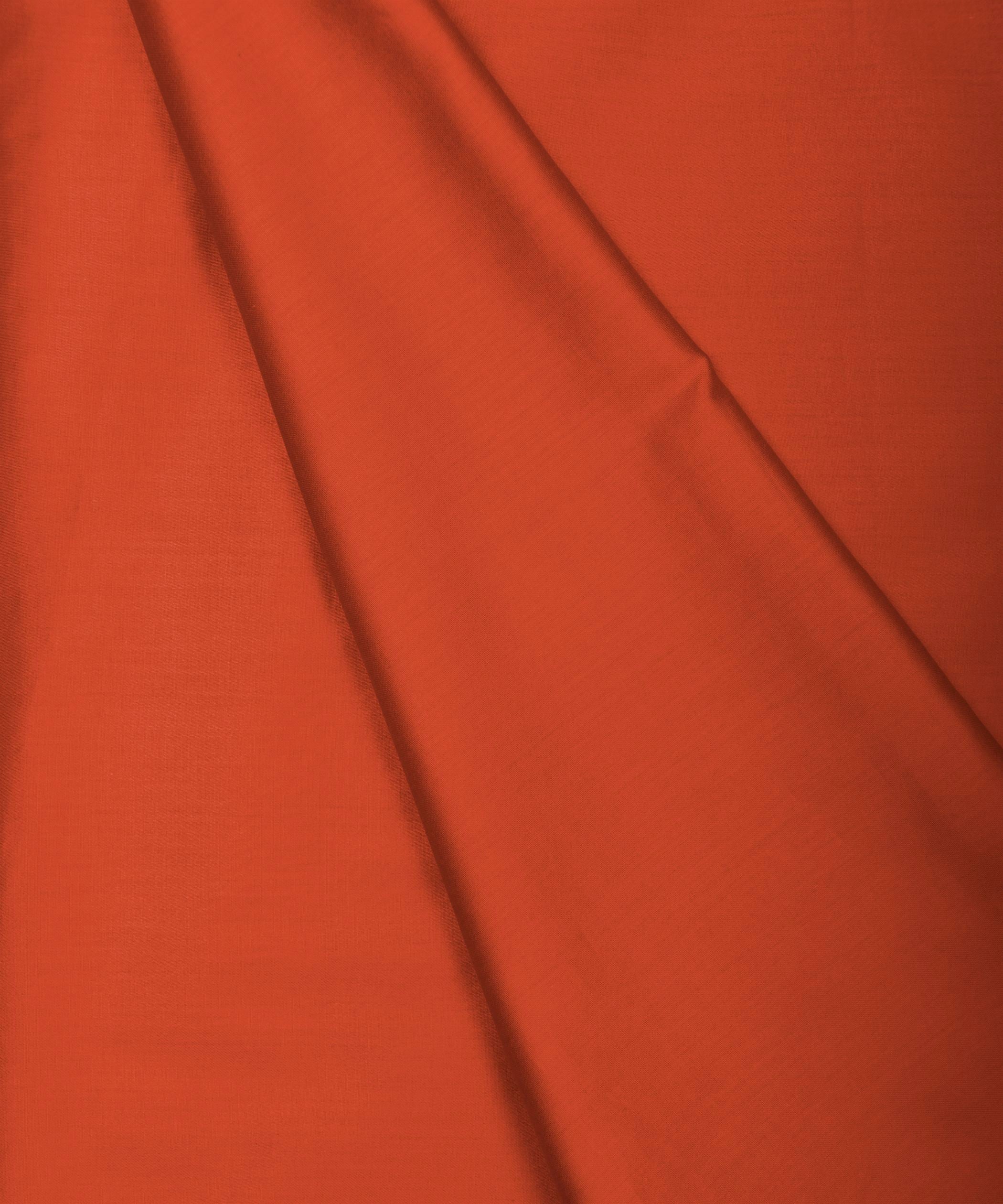 Dark Orange Plain Dyed Cotton Satin Fabric