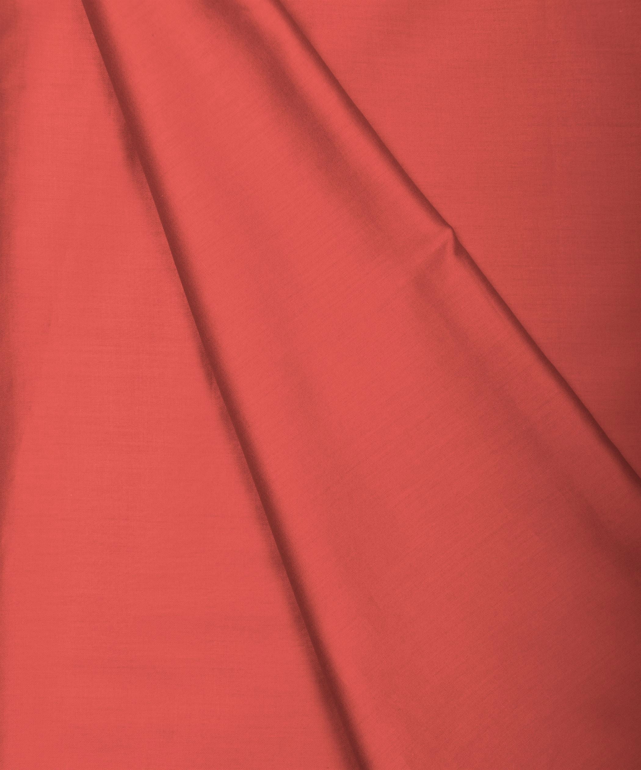 Dark Peach Plain Dyed Cotton Satin Fabric