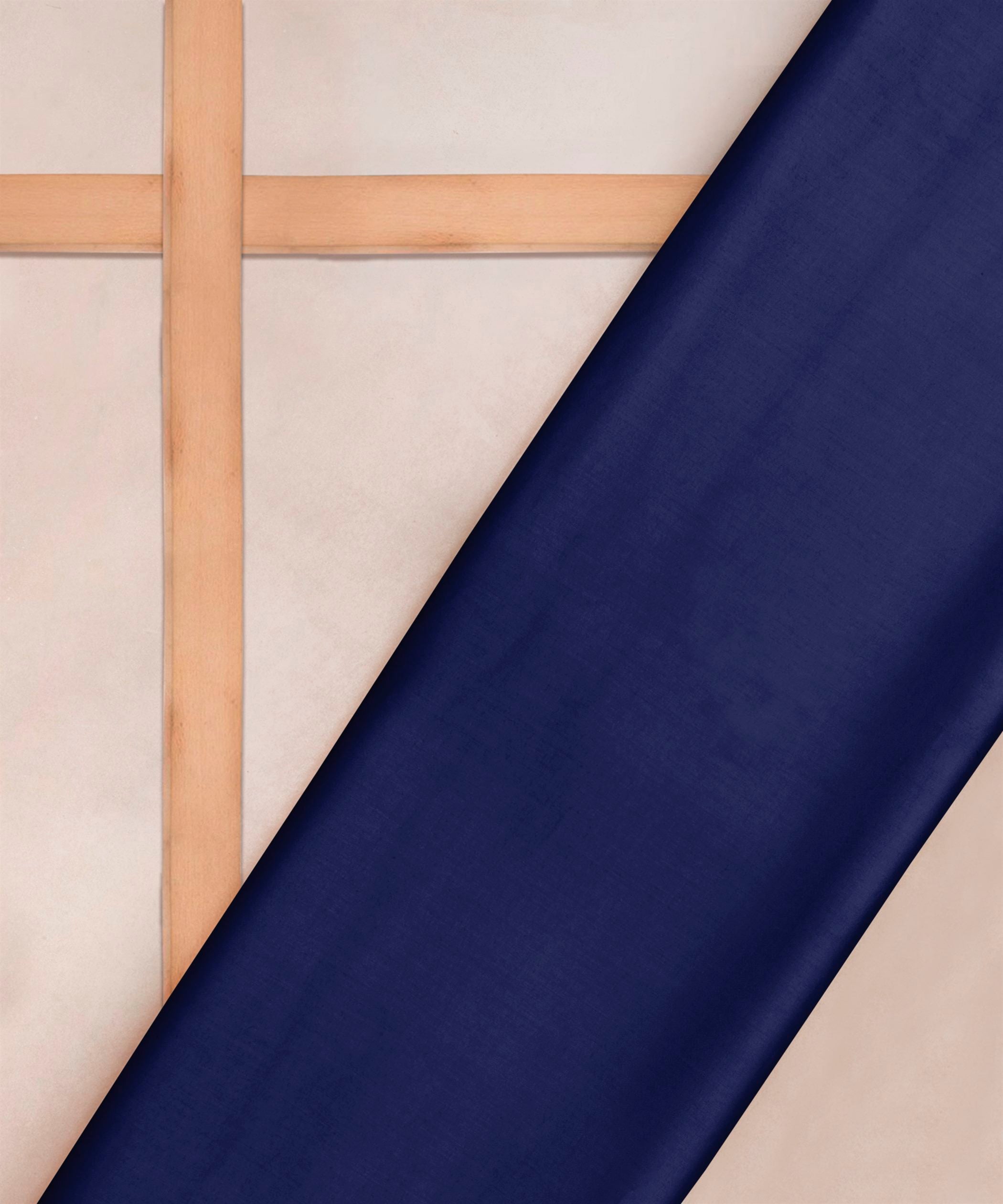 Navy Blue Plain Dyed Cotton Satin Fabric