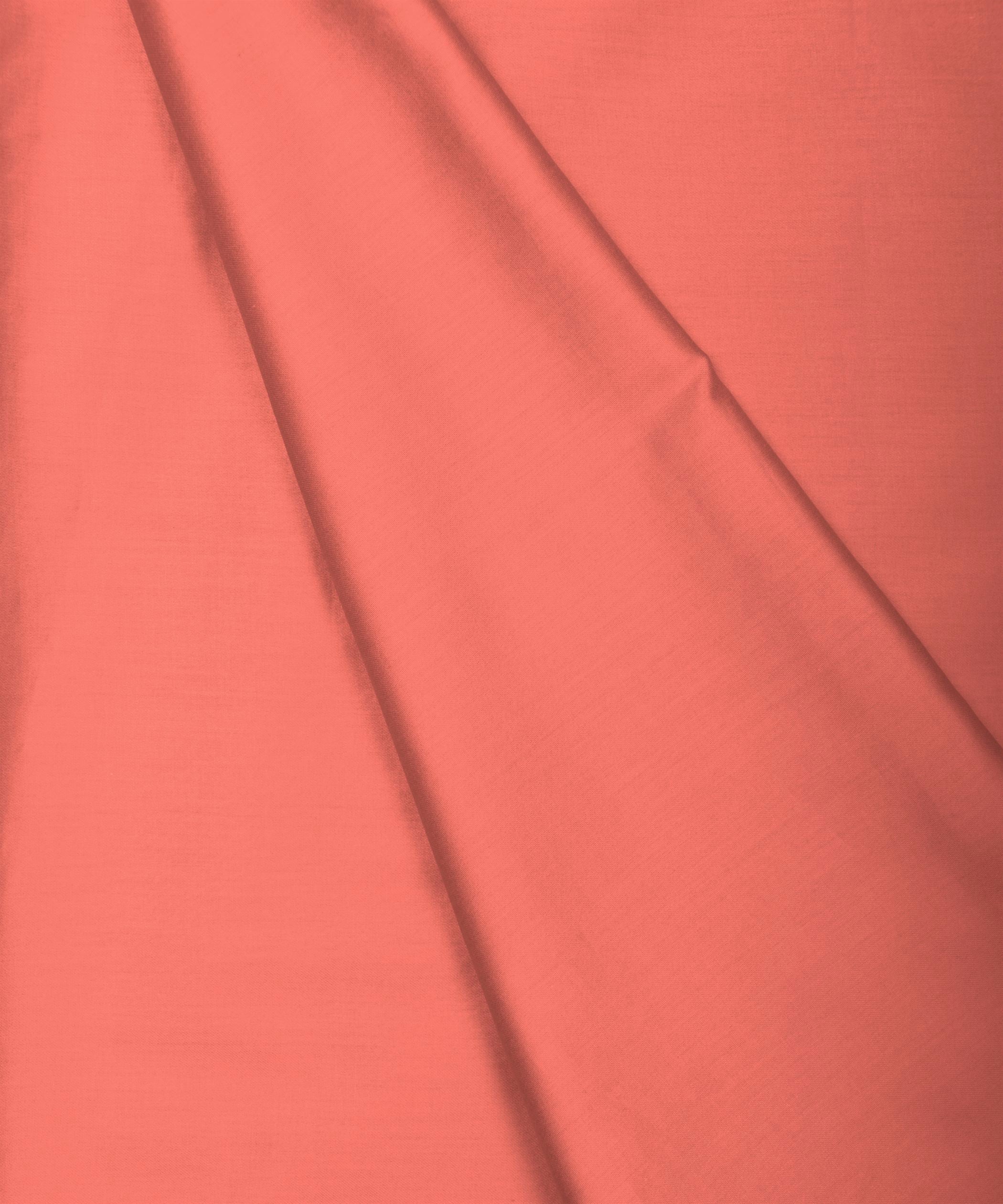 Peach Plain Dyed Cotton Satin Fabric