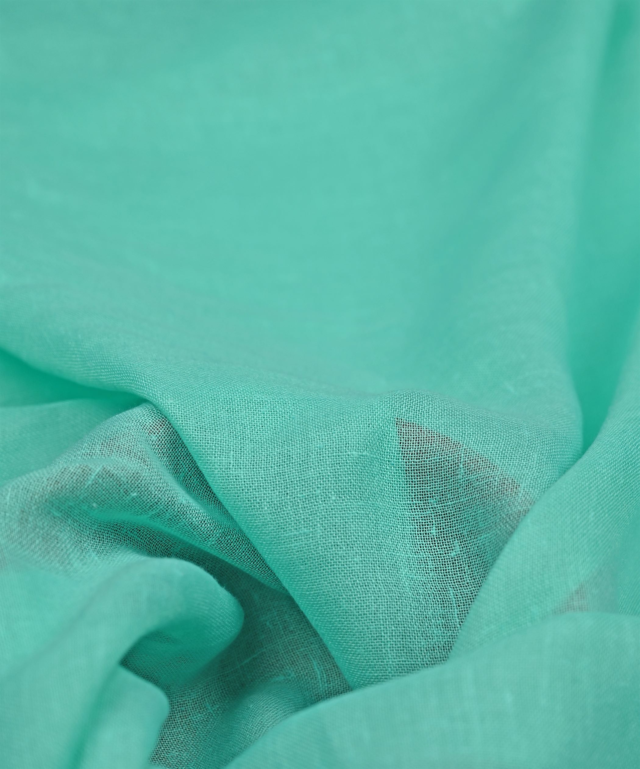 Aquamarine Plain Dyed Poly Linen Fabric