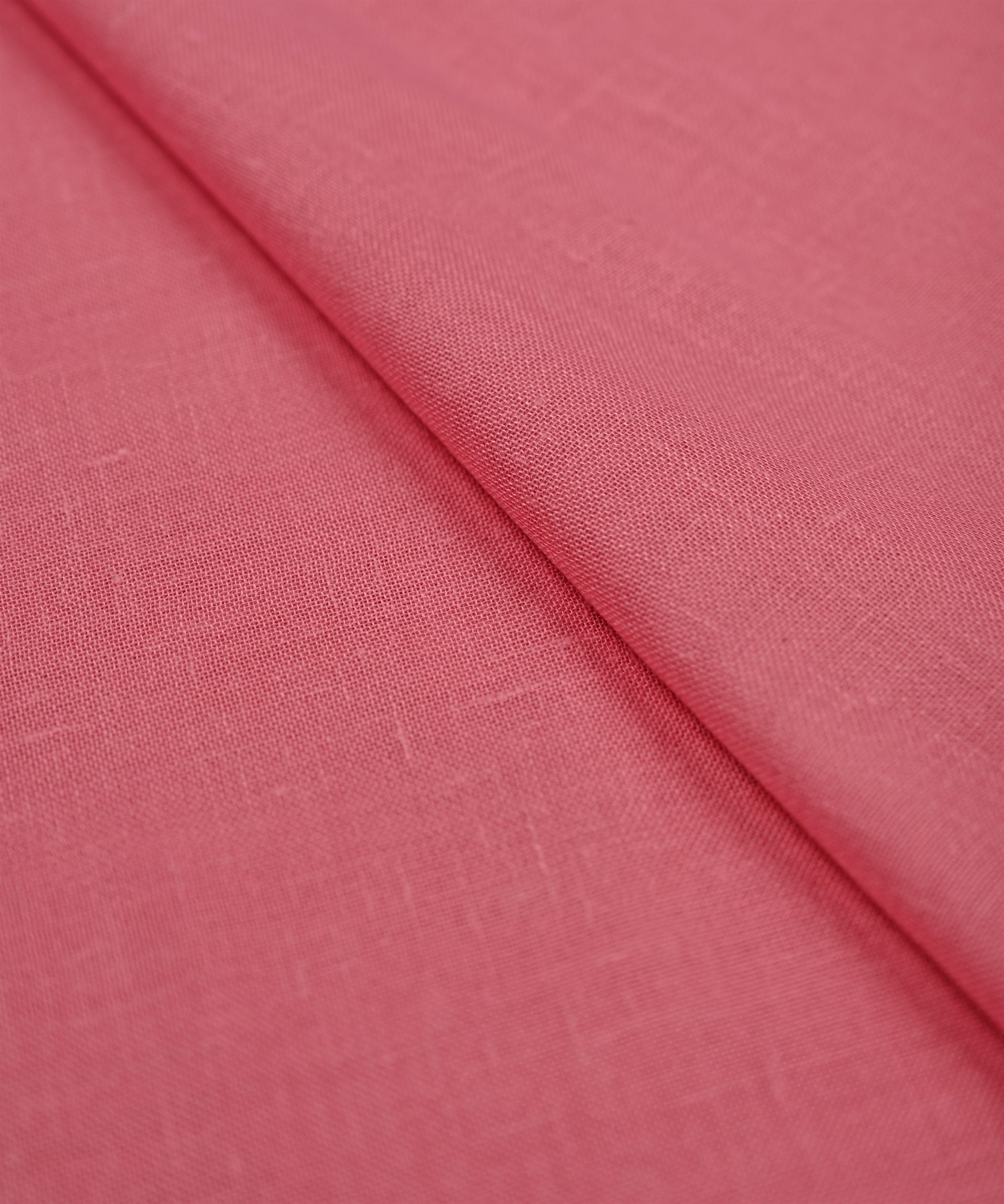 Onion Pink Plain Dyed Poly Linen Fabric