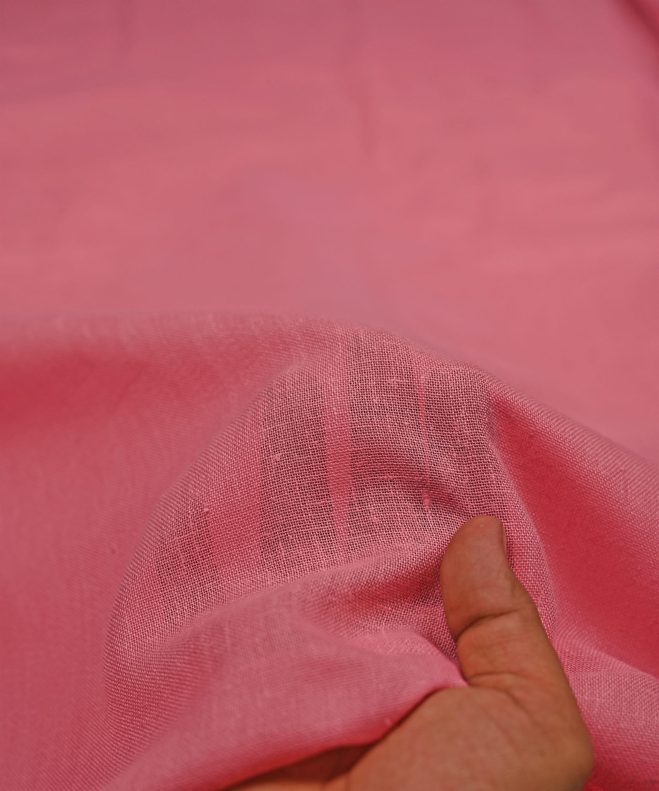 Onion Pink Plain Dyed Poly Linen Fabric