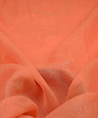 Peach Plain Dyed Poly Linen Fabric