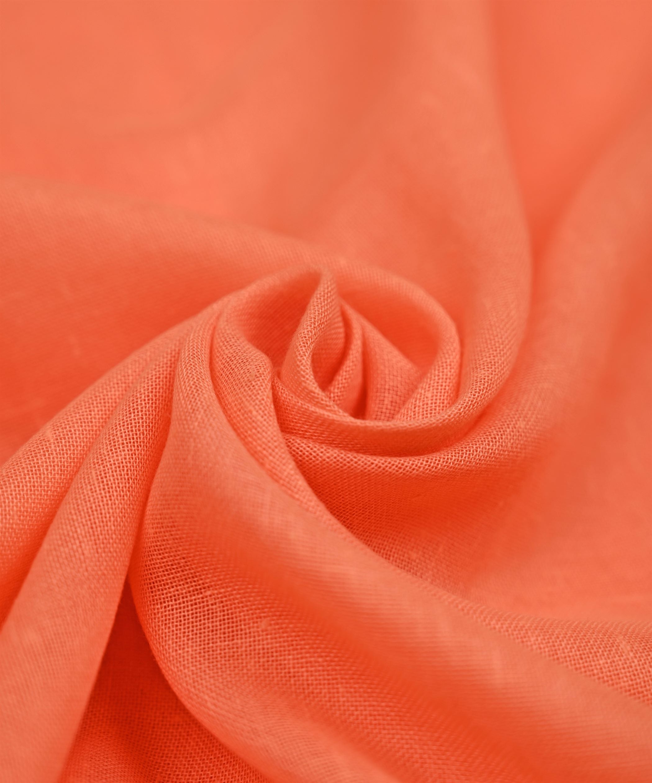 Peach Plain Dyed Poly Linen Fabric