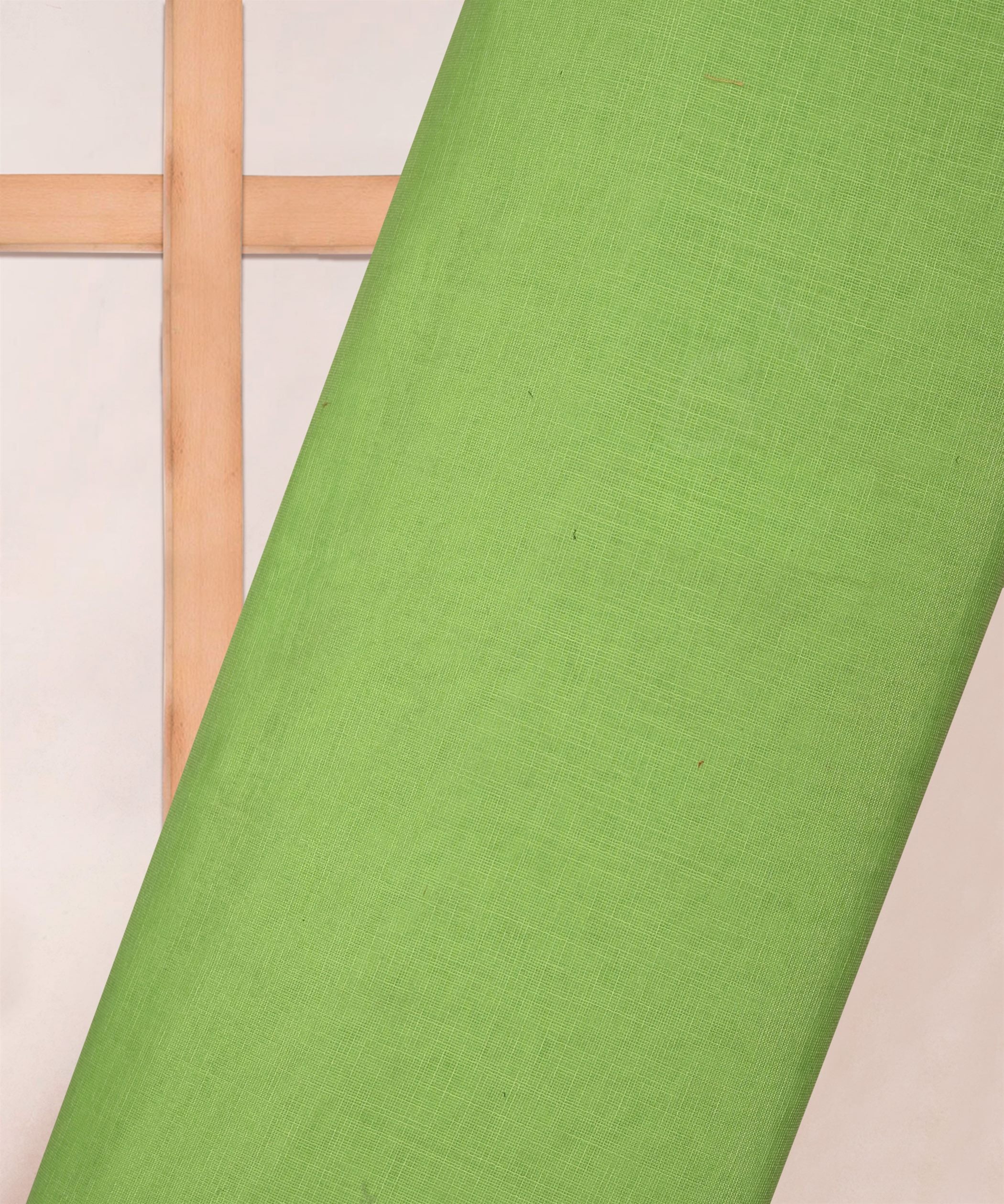 Pista Green Plain Dyed Poly Linen Fabric