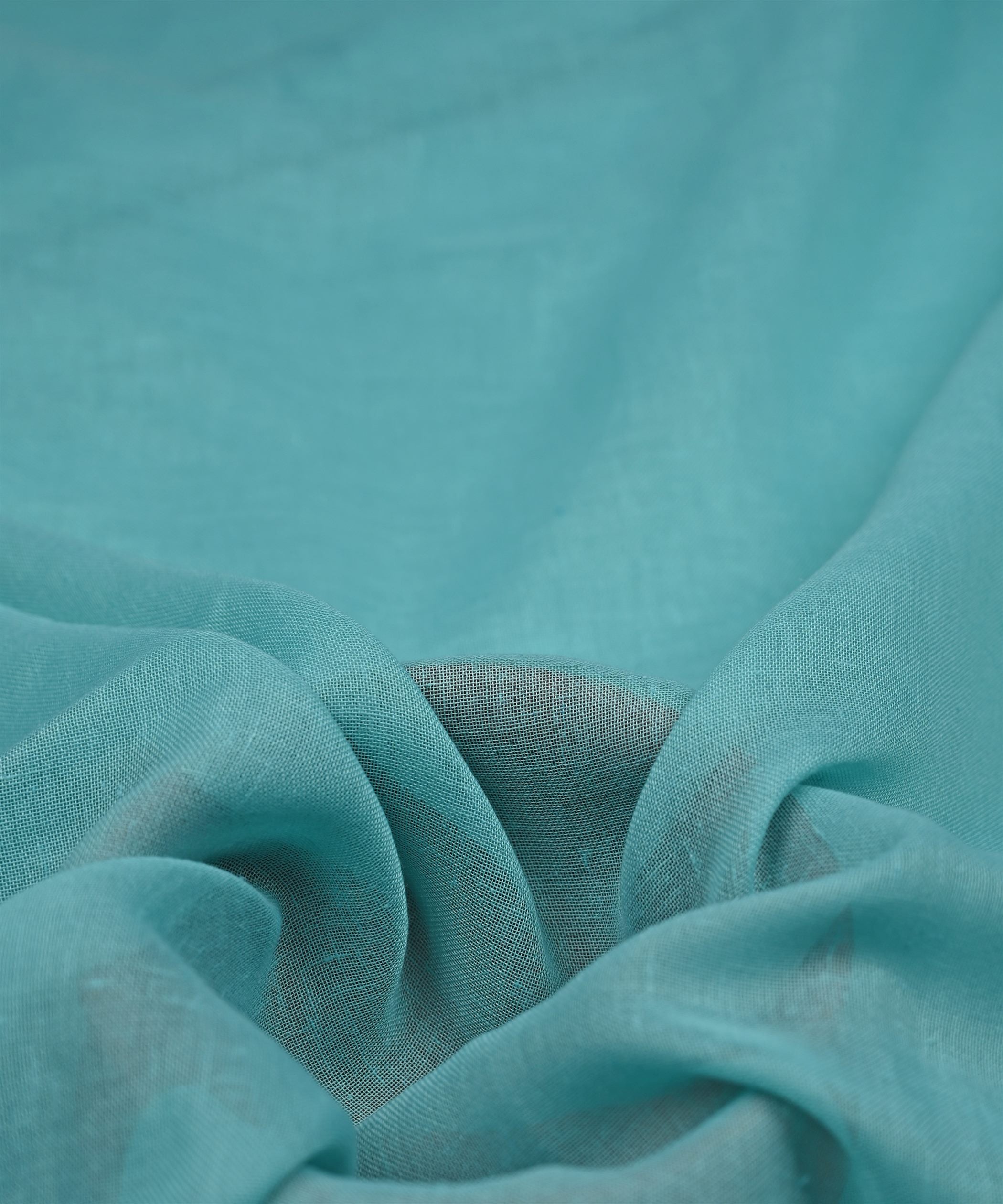 Sky Blue Plain Dyed Poly Linen Fabric