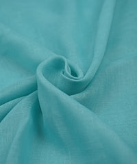 Sky Blue Plain Dyed Poly Linen Fabric