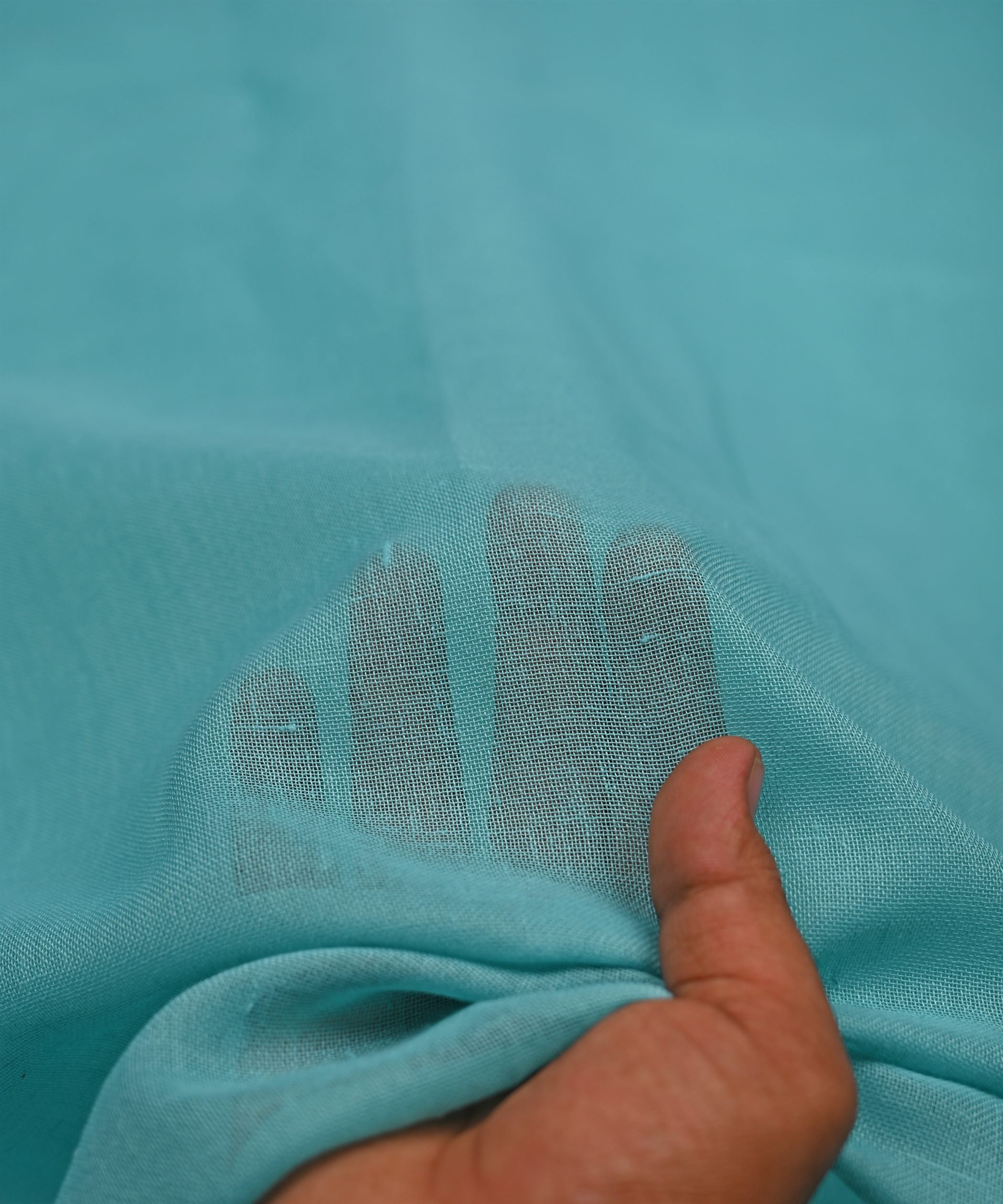 Sky Blue Plain Dyed Poly Linen Fabric