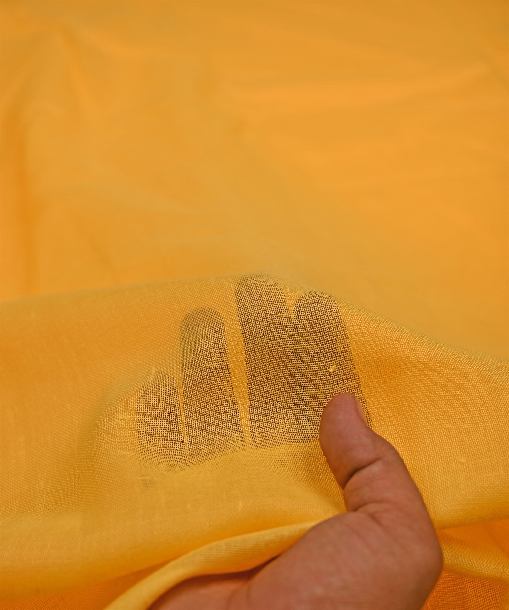 Yellow Plain Dyed Poly Linen Fabric