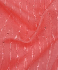 Coral Semi Net Fabric with Thread Sequin Lining