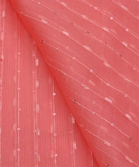 Coral Semi Net Fabric with Thread Sequin Lining