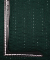 Dark Green Semi Net Fabric with Thread Sequin Lining