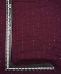 Wine Semi Net Fabric with Thread Sequin Lining