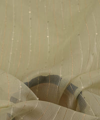 Pista Green Semi Net Fabric with Zari Sequin lining
