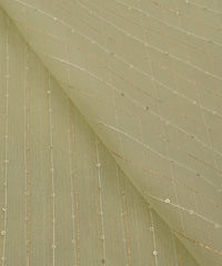 Pista Green Semi Net Fabric with Zari Sequin lining