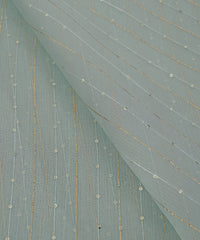 Sky Blue Semi Net Fabric with Zari Sequin lining