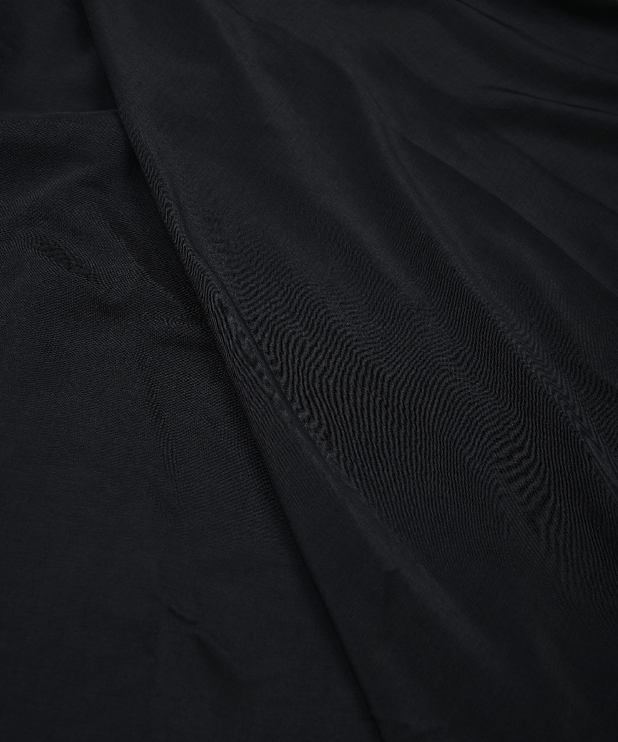 Black Plain Dyed Polyester Muslin Fabric