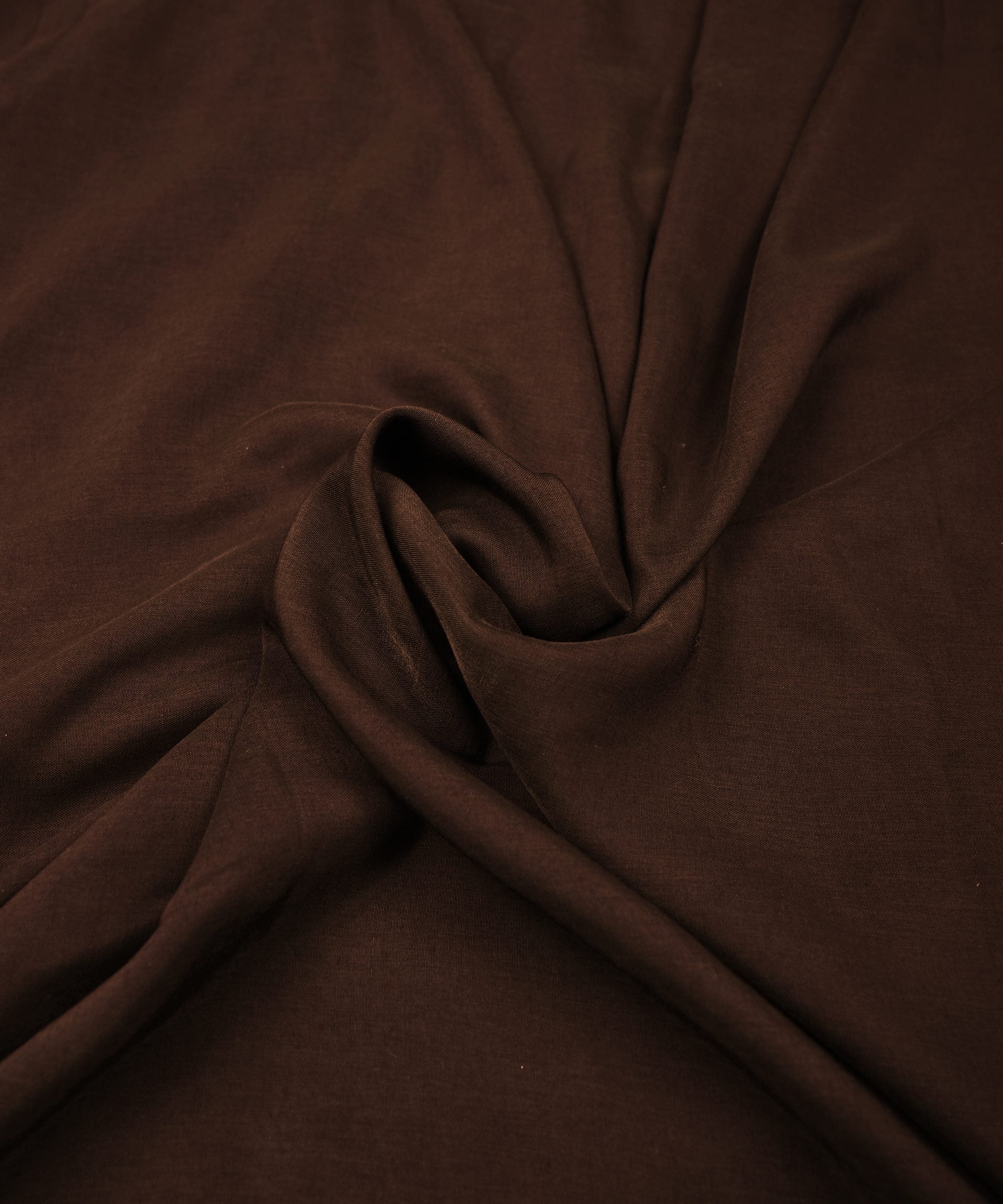Coffee Brown Plain Dyed Polyester Muslin Fabric