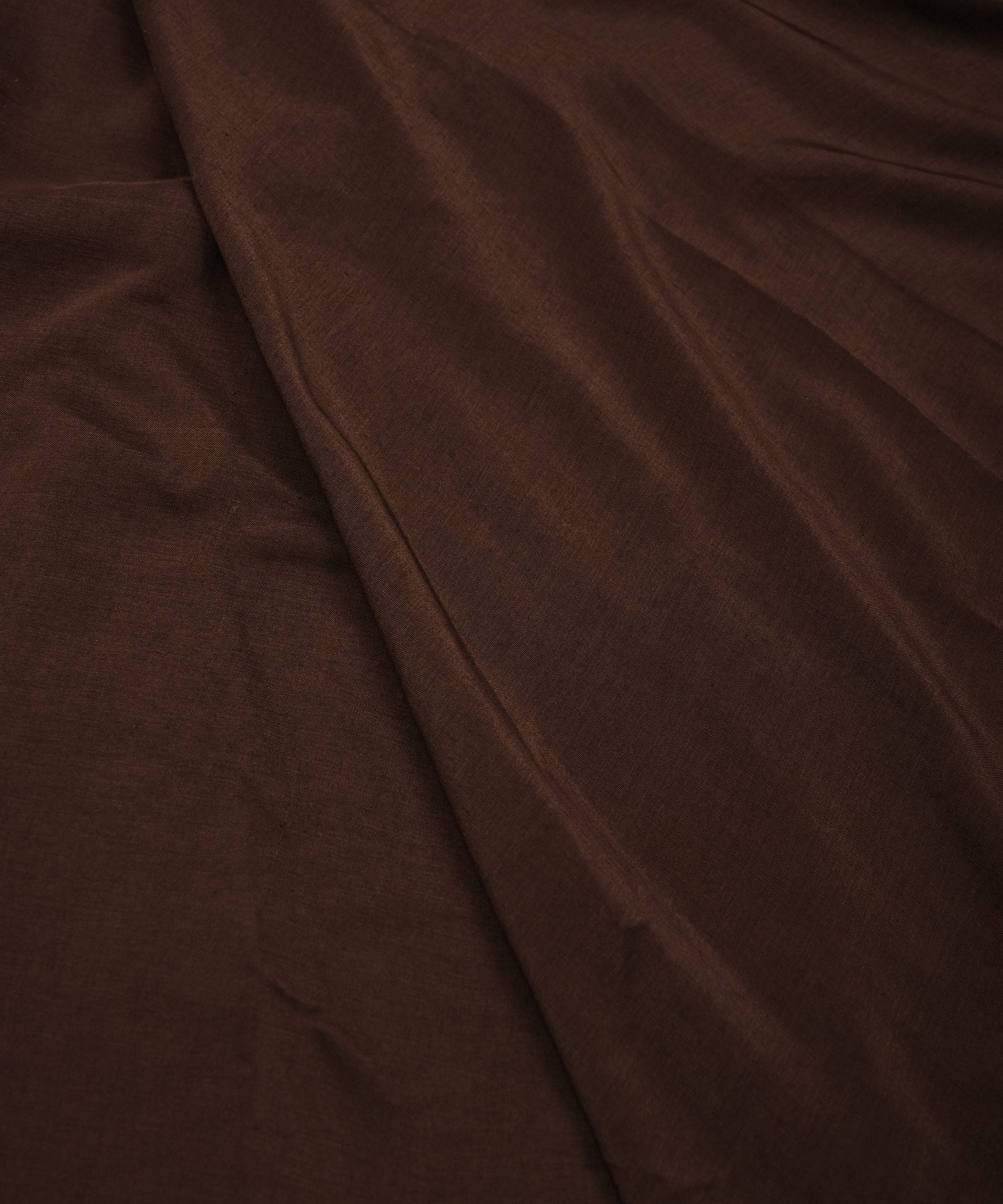 Coffee Brown Plain Dyed Polyester Muslin Fabric