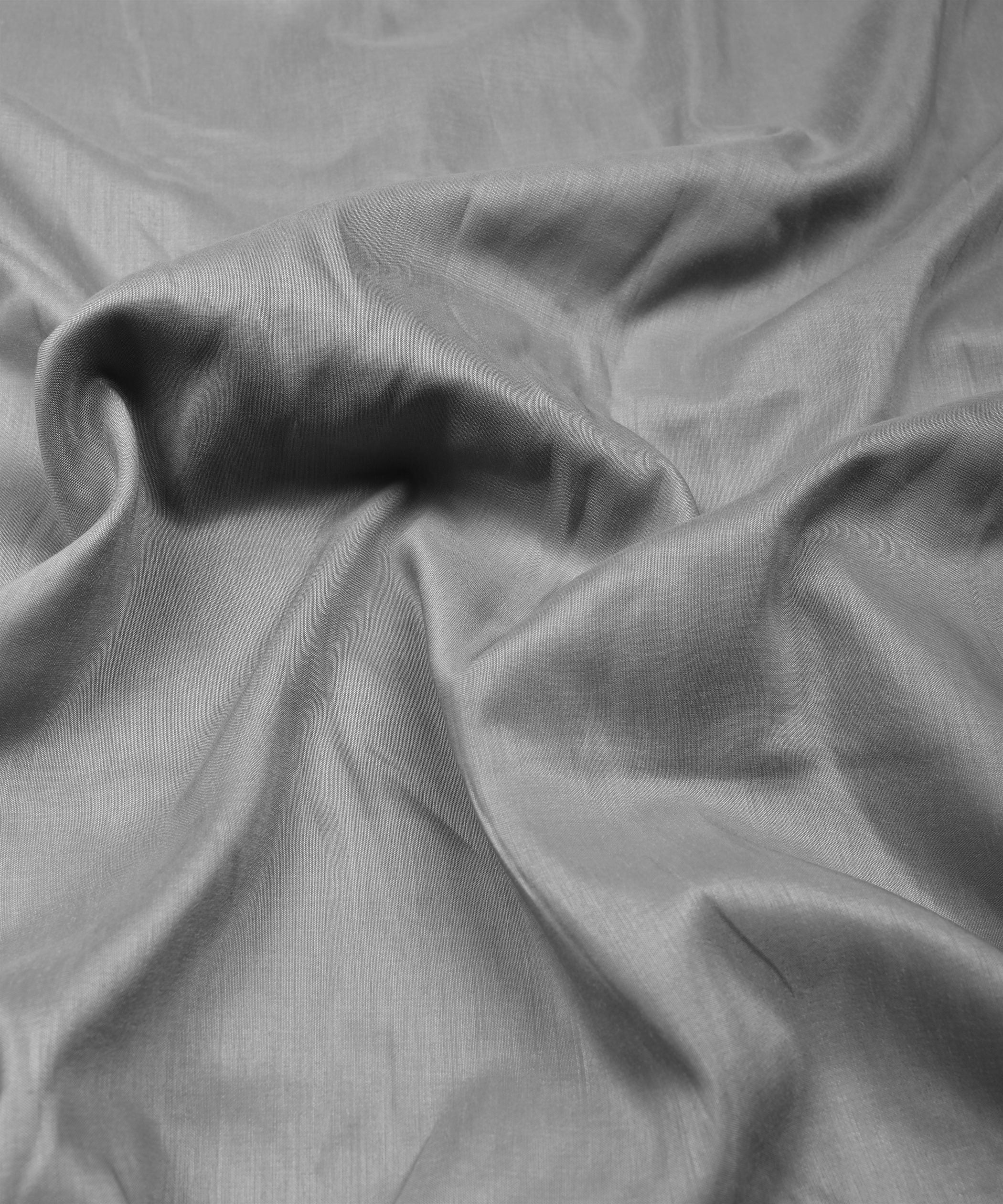 Grey Plain Dyed Polyester Muslin Fabric