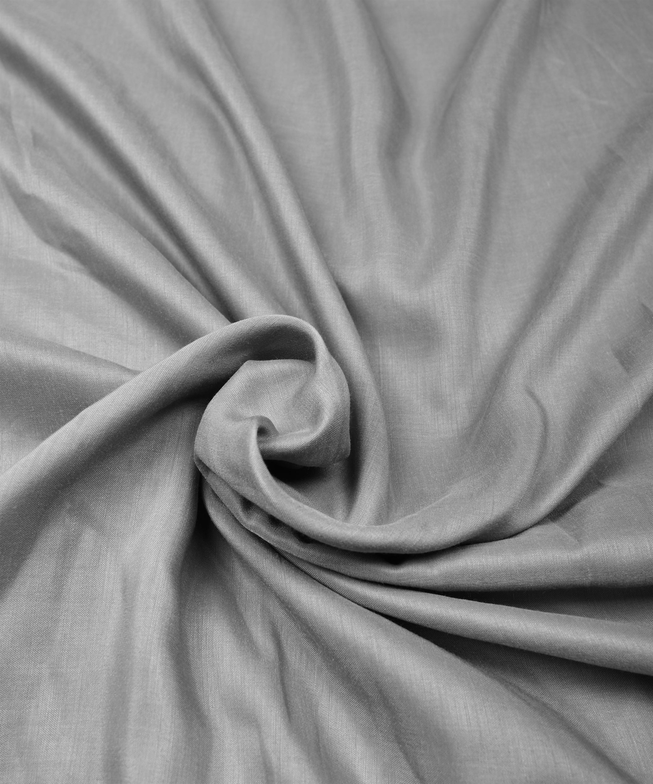 Grey Plain Dyed Polyester Muslin Fabric