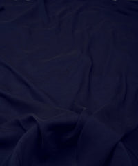Navy Blue Plain Dyed Polyester Muslin Fabric