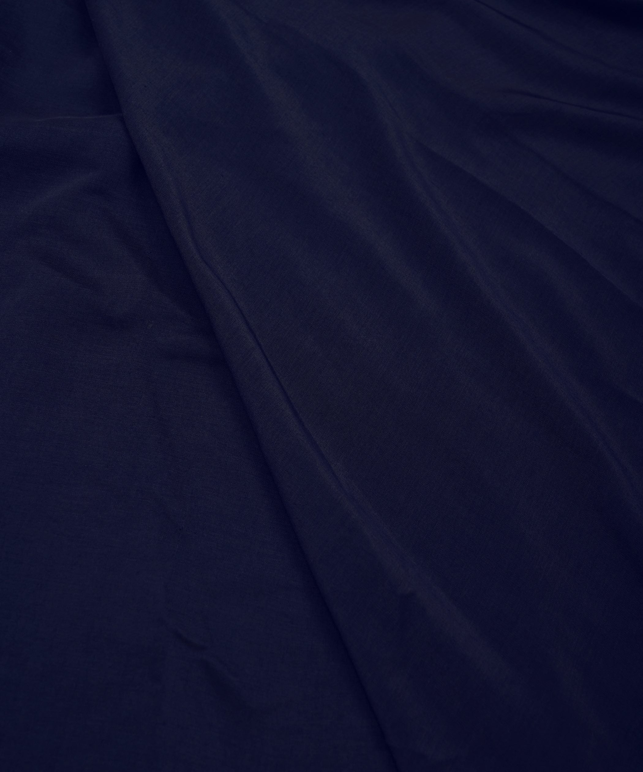 Navy Blue Plain Dyed Polyester Muslin Fabric